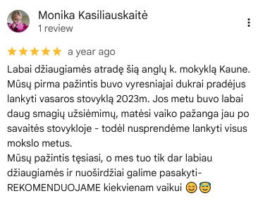 anglu kalbos stovykla vaikams kaunas atsiliepimas
