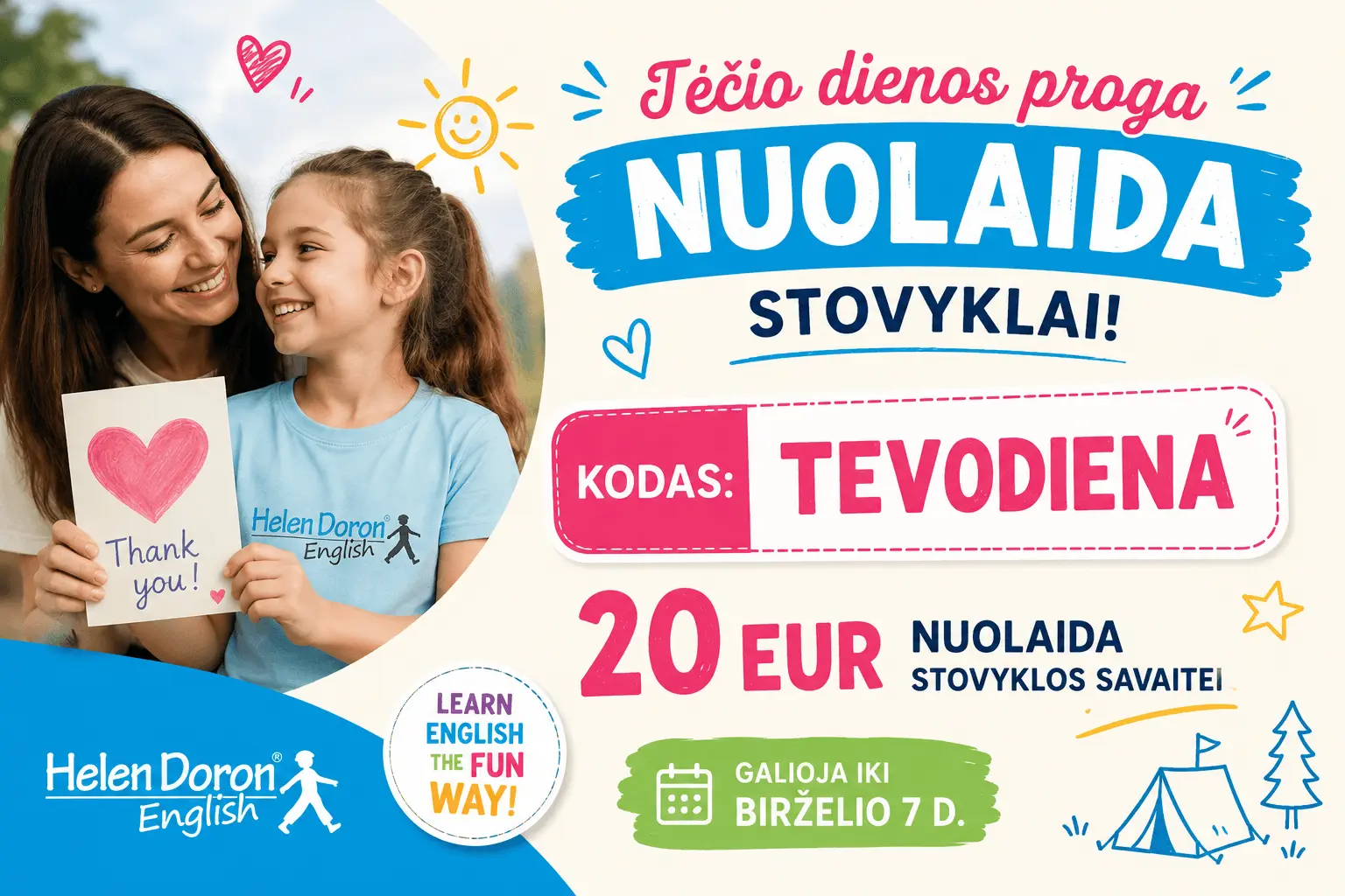 Nuolada anglu kalbos stovyklai pasiulymas